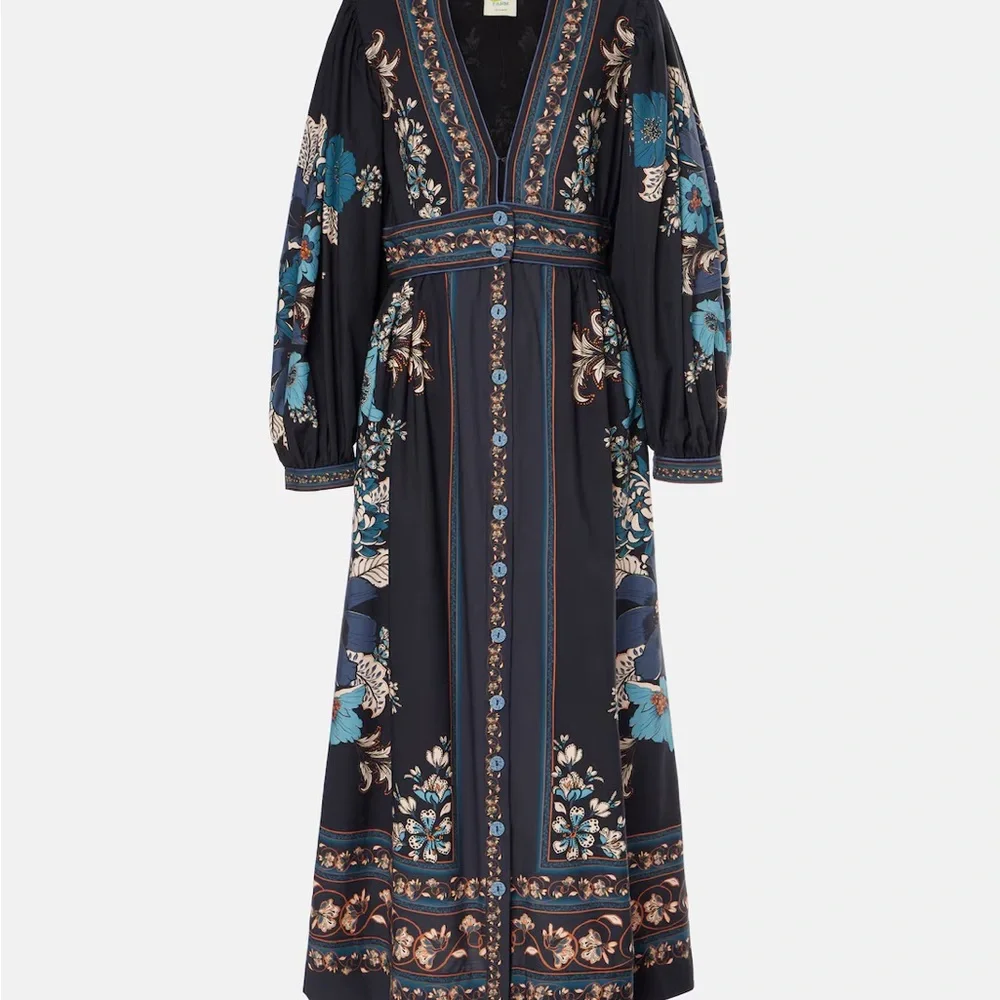 Farm Rio Black Blossom Floral Maxi Dress - Picture 5 of 6